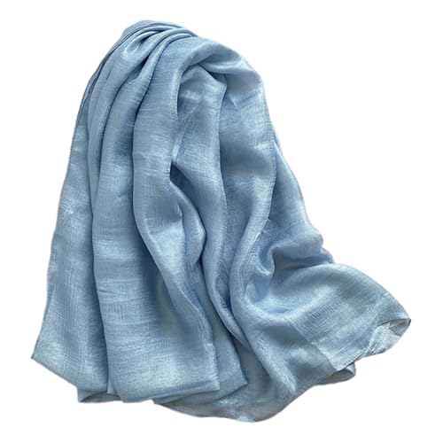 Alexis Leroy 180 * 95cm Rechteckiger Satin-Schal für Damen Leicht Atmungsaktiv Alltag & Festlich, Hochzeit Strand Sommer-Dünn & Mehrzweck Blau von Alexis Leroy