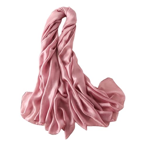 Alexis Leroy 180 * 95cm Rechteckiger Satin-Schal für Damen Leicht Atmungsaktiv Alltag & Festlich, Hochzeit Strand Sommer-Dünn & Mehrzweck Rosa von Alexis Leroy