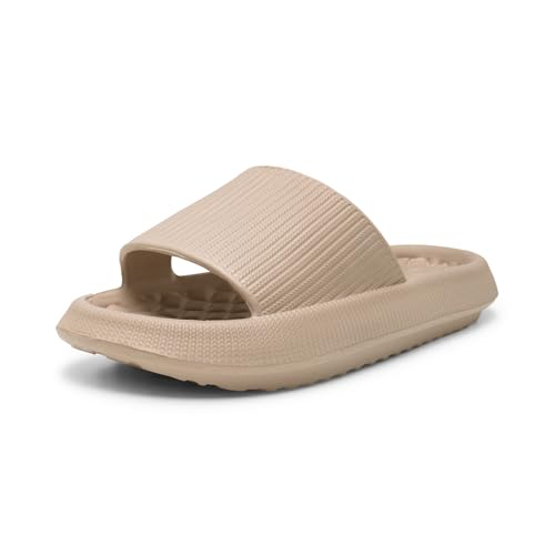 Alexis Leroy Badeschuhe Herren Damen Cozislides Original Slippers Cloudyzz Pantoffeln Weich rutschfest Badelatschen Hausschuhe Sommer Pantoletten Badeschlappen Indoor/Outdoor Cloud Khaki 38/39 EU von Alexis Leroy