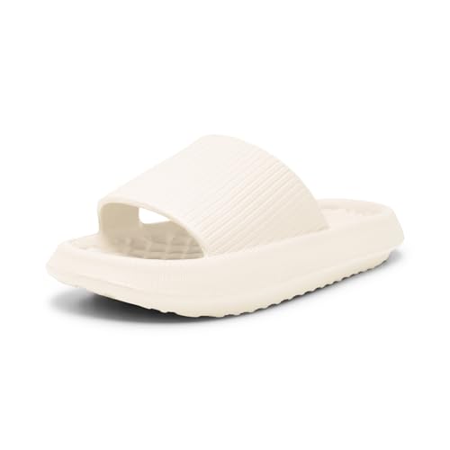 Alexis Leroy Badeschuhe Herren Damen Cozislides Original Slippers Cloudyzz Pantoffeln Weich rutschfest Badelatschen Hausschuhe Sommer Pantoletten Badeschlappen Indoor/Outdoor Cloud Weiß 44/45 EU von Alexis Leroy
