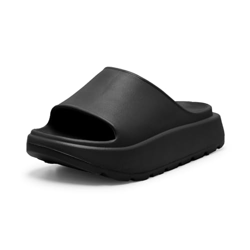 Alexis Leroy Badeschuhe Herren Damen Cozislides Original Slippers Cloudyzz Pantoffeln Weich rutschfest Badelatschen Hausschuhe Sommer Pantoletten Badeschlappen Indoor/Outdoor Helles Schwarz 38/39 EU von Alexis Leroy