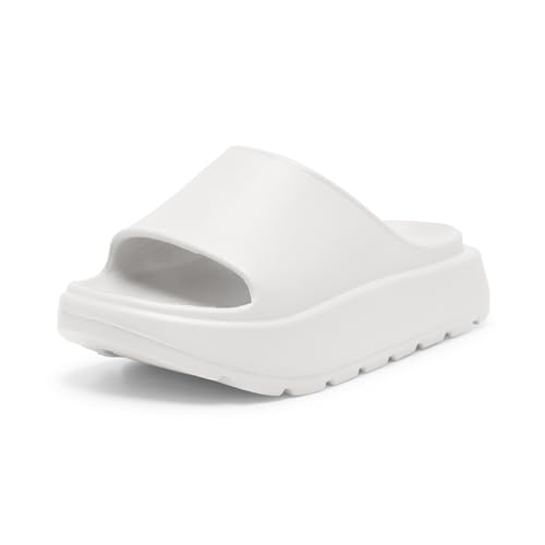 Alexis Leroy Badeschuhe Herren Damen Cozislides Original Slippers Cloudyzz Pantoffeln Weich rutschfest Badelatschen Hausschuhe Sommer Pantoletten Badeschlappen Indoor/Outdoor Helles Weiß 36/37 EU von Alexis Leroy