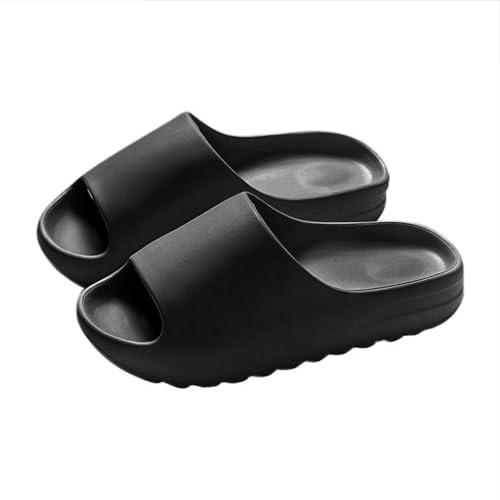 Alexis Leroy Badeschuhe Herren Damen Cozislides Original Slippers Cloudyzz Pantoffeln Weich rutschfest Badelatschen Hausschuhe Sommer Pantoletten Badeschlappen Indoor/Outdoor Lässig Schwarz 36/37 EU von Alexis Leroy