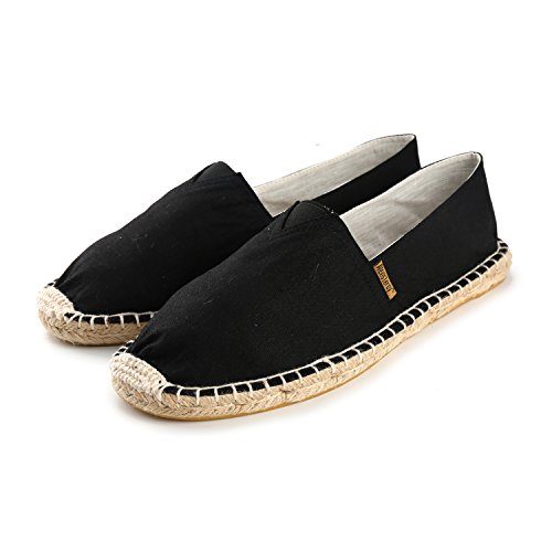 Alexis Leroy Canvas Espadrilles Flach Slip On Espadrilles Herren Schwarz 10 UK / 44 EU von Alexis Leroy