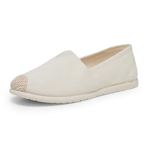 Alexis Leroy Damen Alpargata Baumwolle Flacher Einfarbig Weiß Slipper 41 EU von Alexis Leroy