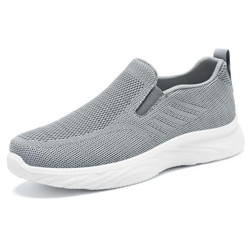 Alexis Leroy Damen Bequem Slip on Mesh Sneakers Fitness Gym Sportschuhe Freizeit Sneakers Casual Grau 39 EU von Alexis Leroy