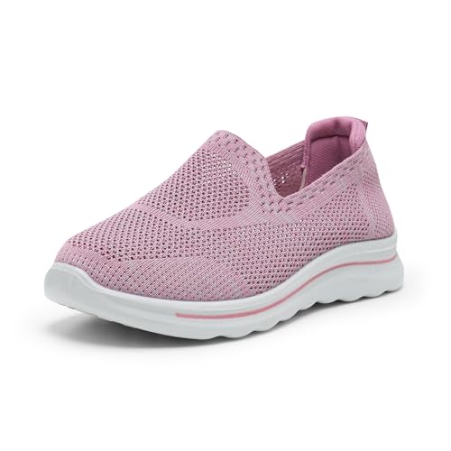 Alexis Leroy Damen Bequem Slip on Mesh Sneakers Fitness Gym Sportschuhe Freizeit Sneakers Erweitertes Rosa-Violett 41 EU von Alexis Leroy