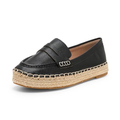 Alexis Leroy Damen Espadrilles mit geschlossener Zehenpartie, legerer, flacher Loafer, bequeme Schuhe, Schwarz, 37/37.5 EU von Alexis Leroy