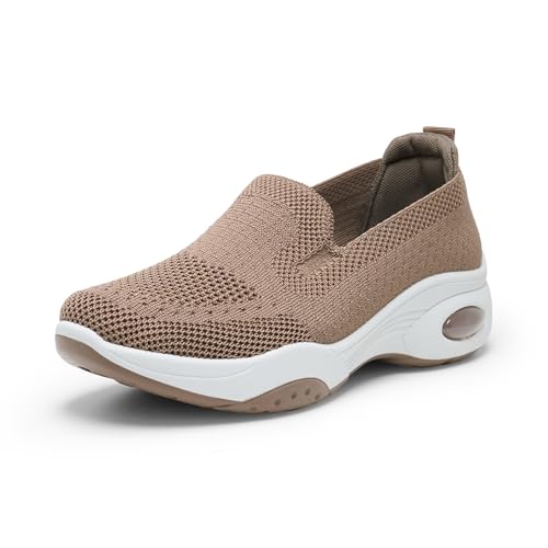 Alexis Leroy Damen Laufschuhe Outdoor-Fitness-Sportschuhe Slip On Sneaker Leichte Straßenlaufschuhe Braun 38 EU von Alexis Leroy