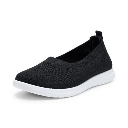 Alexis Leroy Damen Laufschuhe Turnschuhe Bequeme Leichte Barfußschuhe Atmungsaktiv Fitnessschuhe Tinte Schwarz 39 EU von Alexis Leroy