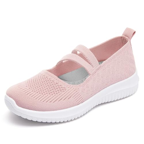 Alexis Leroy Damen Mesh Freizeit Schlupfschuhe Atmungsaktive Leichte Bequeme Sneakers Walkingschuhe Rosa 38 EU von Alexis Leroy