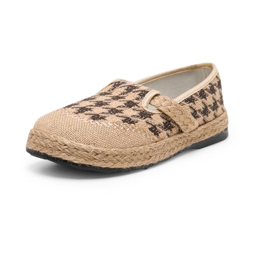 Alexis Leroy Damen Oxford-Basis Alpargata Sackleinen Flacher Bohème Druck Damenschuhe Braun Kariert 40 EU von Alexis Leroy