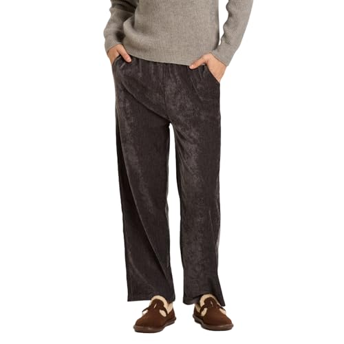 Alexis Leroy Damen Samt Vintage Casual Hosen mit Taschen Streetwear Elastische Taille Freizeithose Pants Grau M von Alexis Leroy