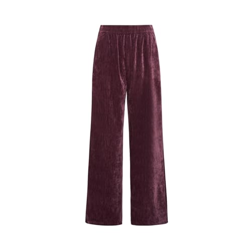 Alexis Leroy Damen Samt Vintage Casual Hosen mit Taschen Streetwear Elastische Taille Freizeithose Pants Violett L von Alexis Leroy
