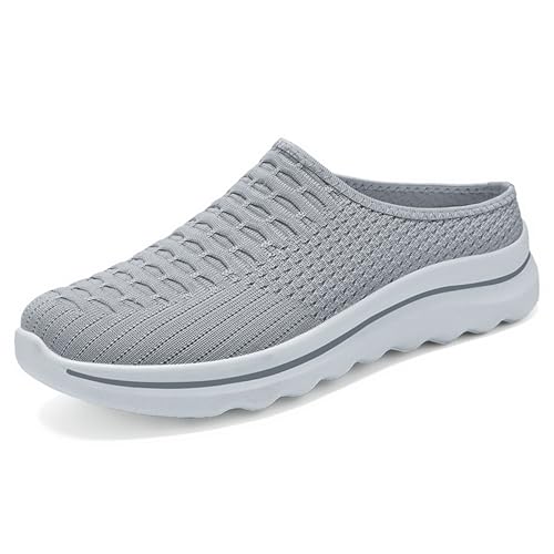 Alexis Leroy Damen Slip On Hausschuhe Leichte Atmungsaktive Walkingschuhe Freizeit Schuhe Grau 40 EU von Alexis Leroy