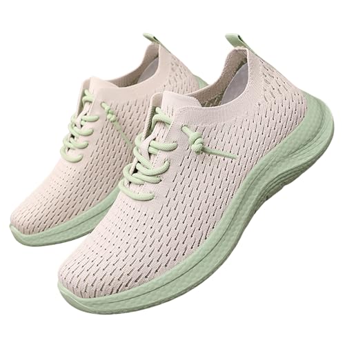 Alexis Leroy Damen Sportschuhe Mesh Schnürsenkel Walkingschuhe Schlichter Freizeitschuh Grün 39 EU von Alexis Leroy
