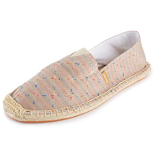 Alexis Leroy Espadrilles Damen Slip On Casual Espadryle mit Kariertes Muster Orange 37 EU von Alexis Leroy