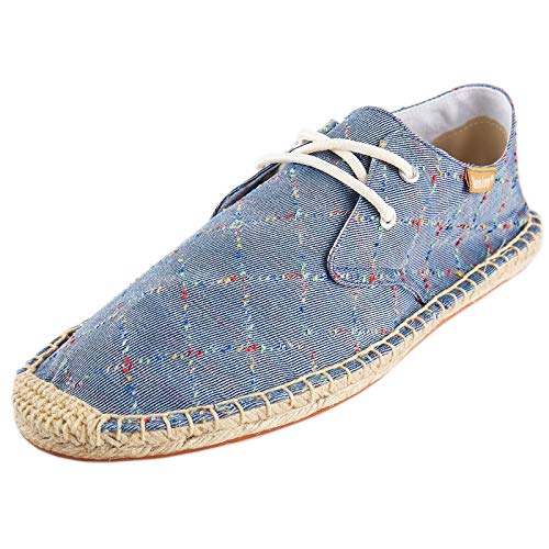 Alexis Leroy Espadrilles Herren Slip On Casual Espadryle mit Schnürung Blau 45 EU von Alexis Leroy