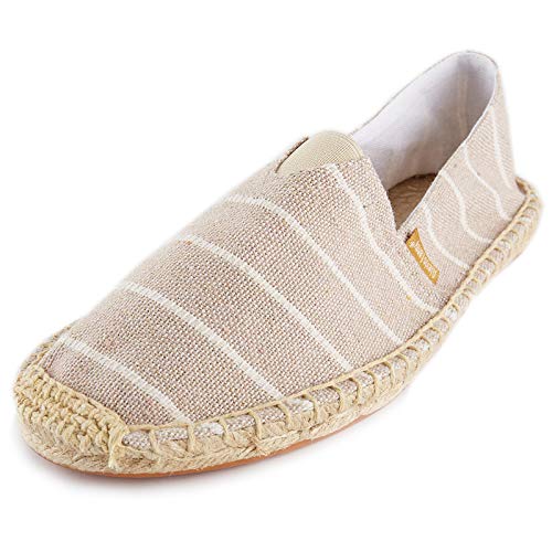 Alexis Leroy Espadrilles Slip On Casual Leichte Streifenmuster Espadryle für Damen Aprikose 38 EU von Alexis Leroy