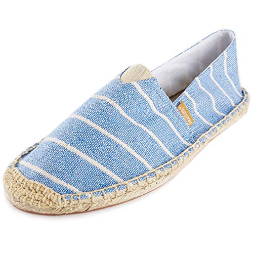 Alexis Leroy Espadrilles Slip On Casual Leichte Streifenmuster Espadryle für Damen Blau 38 EU von Alexis Leroy