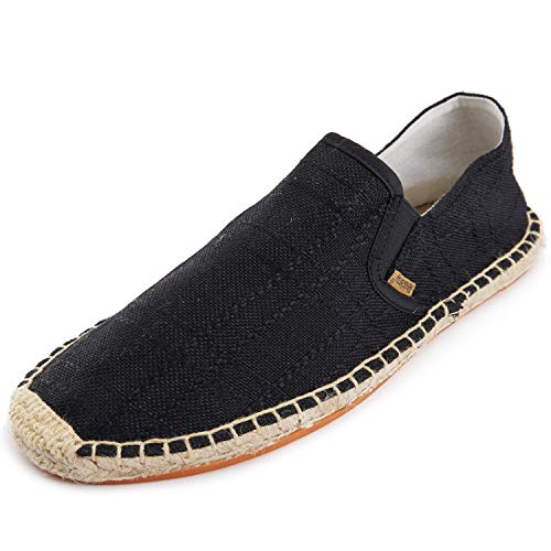 Alexis Leroy Flache Espadrilles aus Segeltuch für Männer Schwarz 43 EU von Alexis Leroy