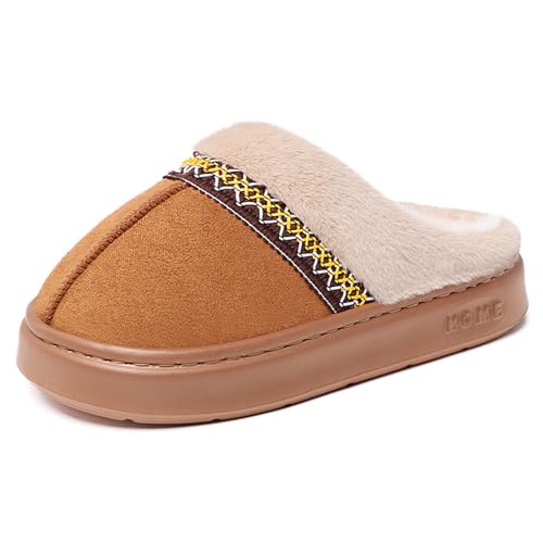 Alexis Leroy Hausstiefel Damen Winter Warme Plüsch Plattform Hausboots Indoor Outdoor Chestnut 38-39 EU von Alexis Leroy