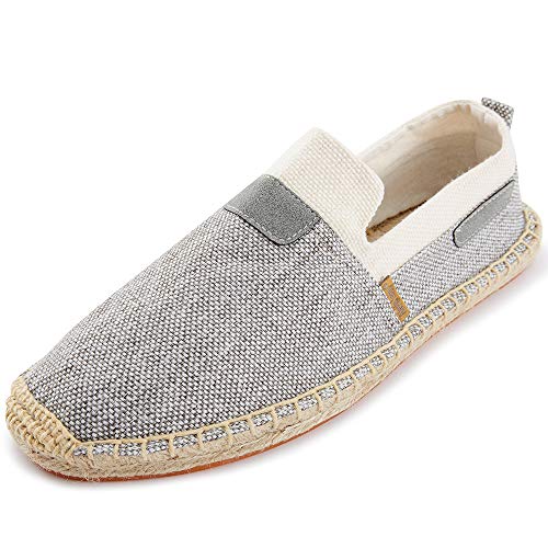 Alexis Leroy Herren Canvas Slip on Espadrille Flach, Grau - grau - Größe: 42 2/3 EU von Alexis Leroy