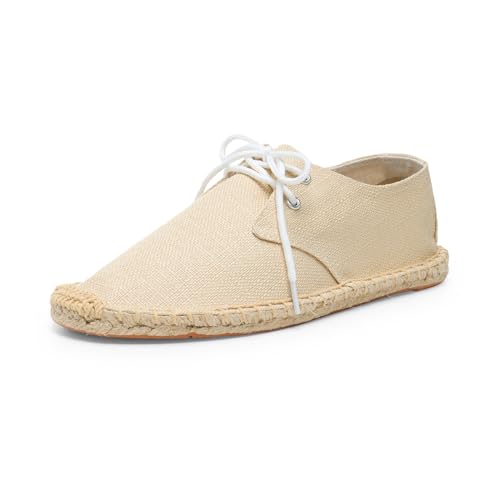 Alexis Leroy Herren Schnürsenkel Mode Casual Canvas Geflochtene Seil Flache Espadrilles Apricot 45 EU von Alexis Leroy