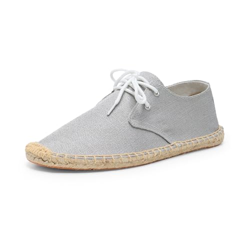Alexis Leroy Herren Schnürsenkel Mode Casual Canvas Geflochtene Seil Flache Espadrilles Grau 41 EU von Alexis Leroy