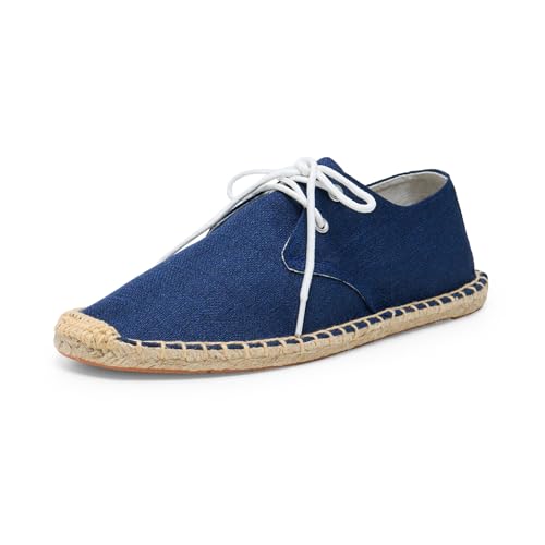 Alexis Leroy Herren Schnürsenkel Mode Casual Canvas Geflochtene Seil Flache Espadrilles Marineblau 43 EU von Alexis Leroy