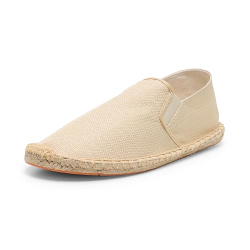 Alexis Leroy Herren Slip auf Mode Lässig Canvas Geflochtene Seil Flache Espadrilles Quadrat Zunge Apricot 42 EU von Alexis Leroy