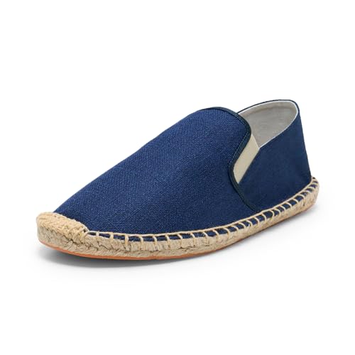 Alexis Leroy Herren Slip auf Mode Lässig Canvas Geflochtene Seil Flache Espadrilles Quadrat Zunge Marineblau 43 EU von Alexis Leroy