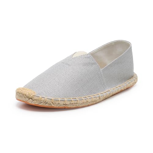 Alexis Leroy Herren Slip auf Mode Lässig Leinwand Geflochtene Seil Flache Espadrilles Grau 44 EU von Alexis Leroy