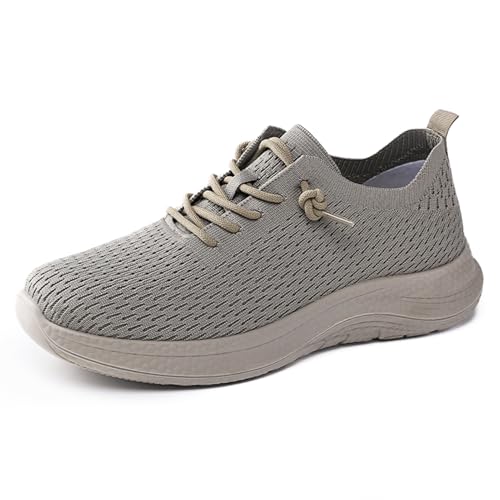 Alexis Leroy Herren Sportschuhe Mesh Schnürsenkel Walkingschuhe Schlichter Freizeitschuh Grau 43 EU von Alexis Leroy