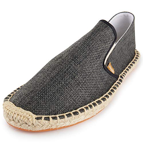 Alexis Leroy Men's Closed Toe Original Classic Canvas Braided Rope Espadrilles Black 9-9.5 US von Alexis Leroy