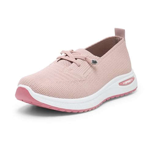 Alexis Leroy Slip On Sneaker Damen Turnschuhe rutschfeste Sportschuhe Mesh Walking Schuhe Jogging Hellrosa 37 EU von Alexis Leroy