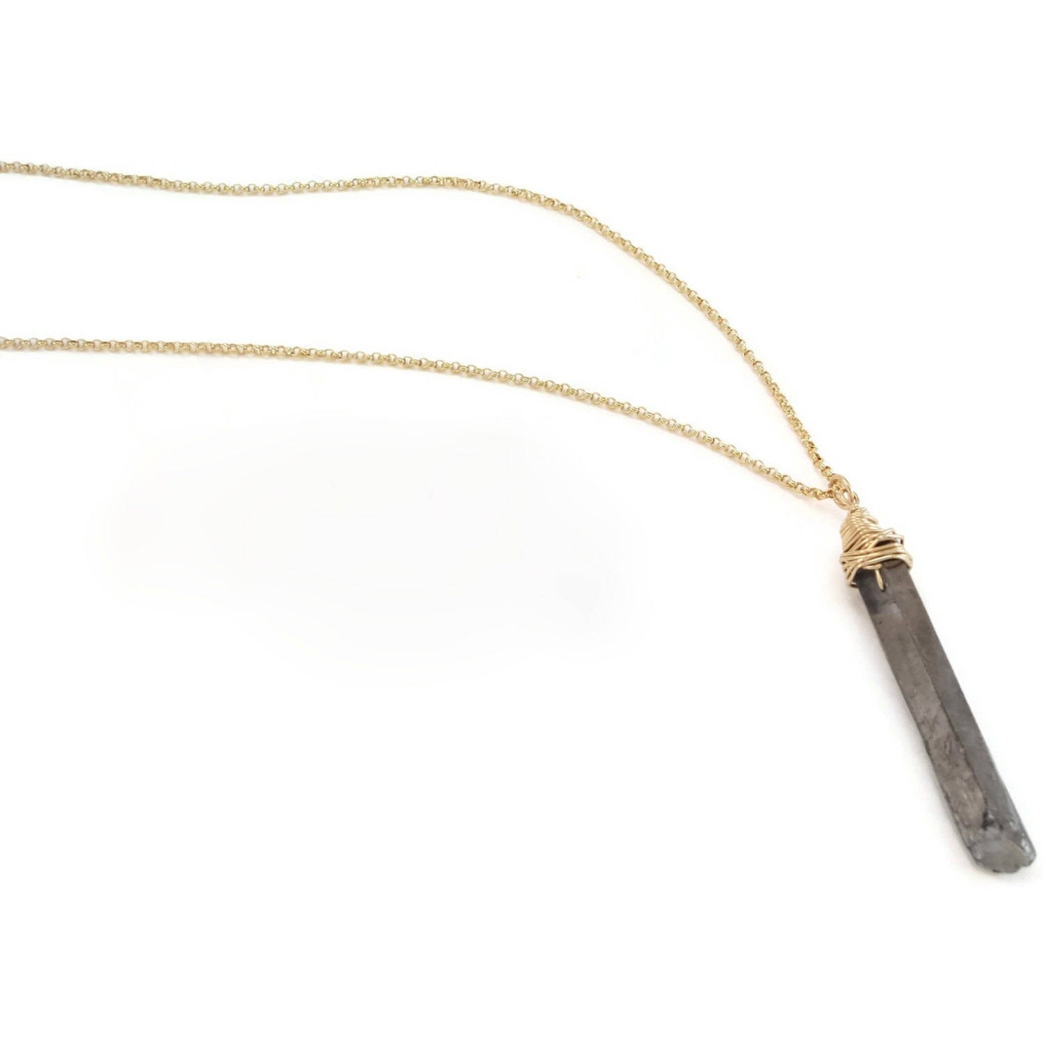 Quarzkristall-Halskette, 14 Karat Gold Gefüllt Quarzkristall-Halskette, 14 Karat Gold Gefüllt von AlexisLDesigns