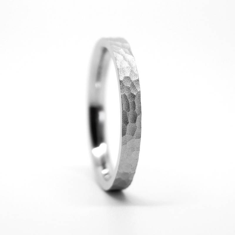 3 Mm 925 Sterling Silber Gehämmert Ehering Für Männer Frauen Dünn Stapeln Sandstrahl Finish Roségold Gelbgold von AlexisTreasury