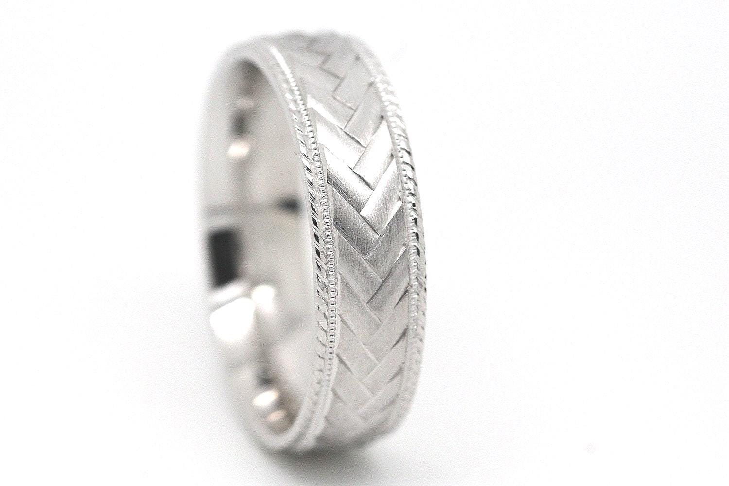 6 Mm 925 Silberring Für Männer Und Frauen, Sterling Geflochtener Ehering, Herrenverlobungsring von AlexisTreasury