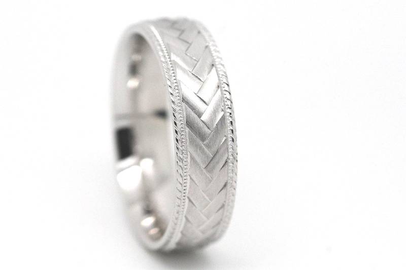 6 Mm 925 Silberring Für Männer Und Frauen, Sterling Geflochtener Ehering, Herrenverlobungsring von AlexisTreasury