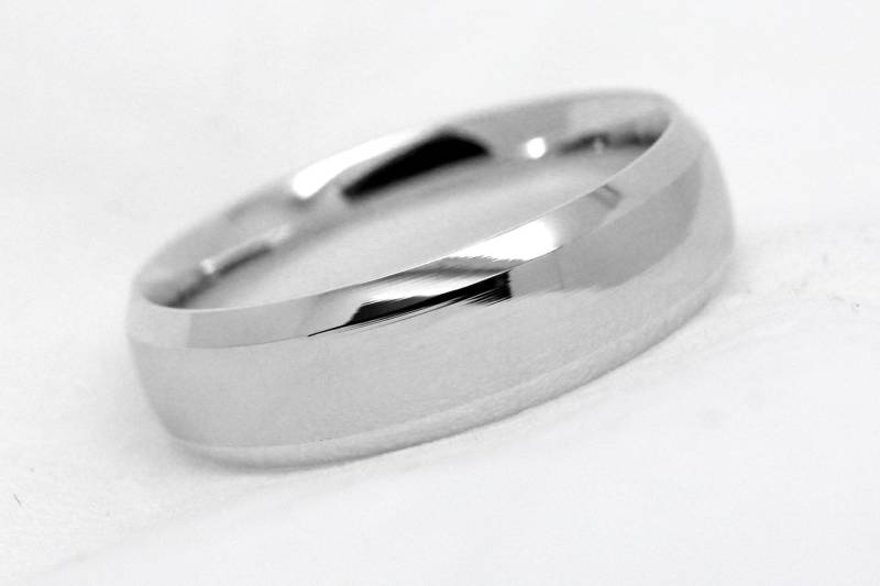 6 Mm 925 Sterling Silber Abgeschrägter Ehering Für Männer & Frauen von AlexisTreasury