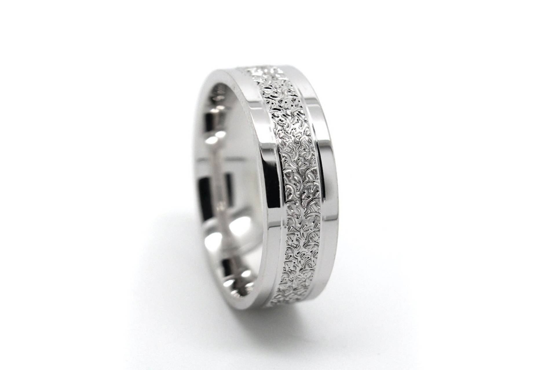 6 Mm 925 Sterling Silber Ring Männer Frau, Gravierte Filigrane Ehering, Herren-Verlobungsring von AlexisTreasury