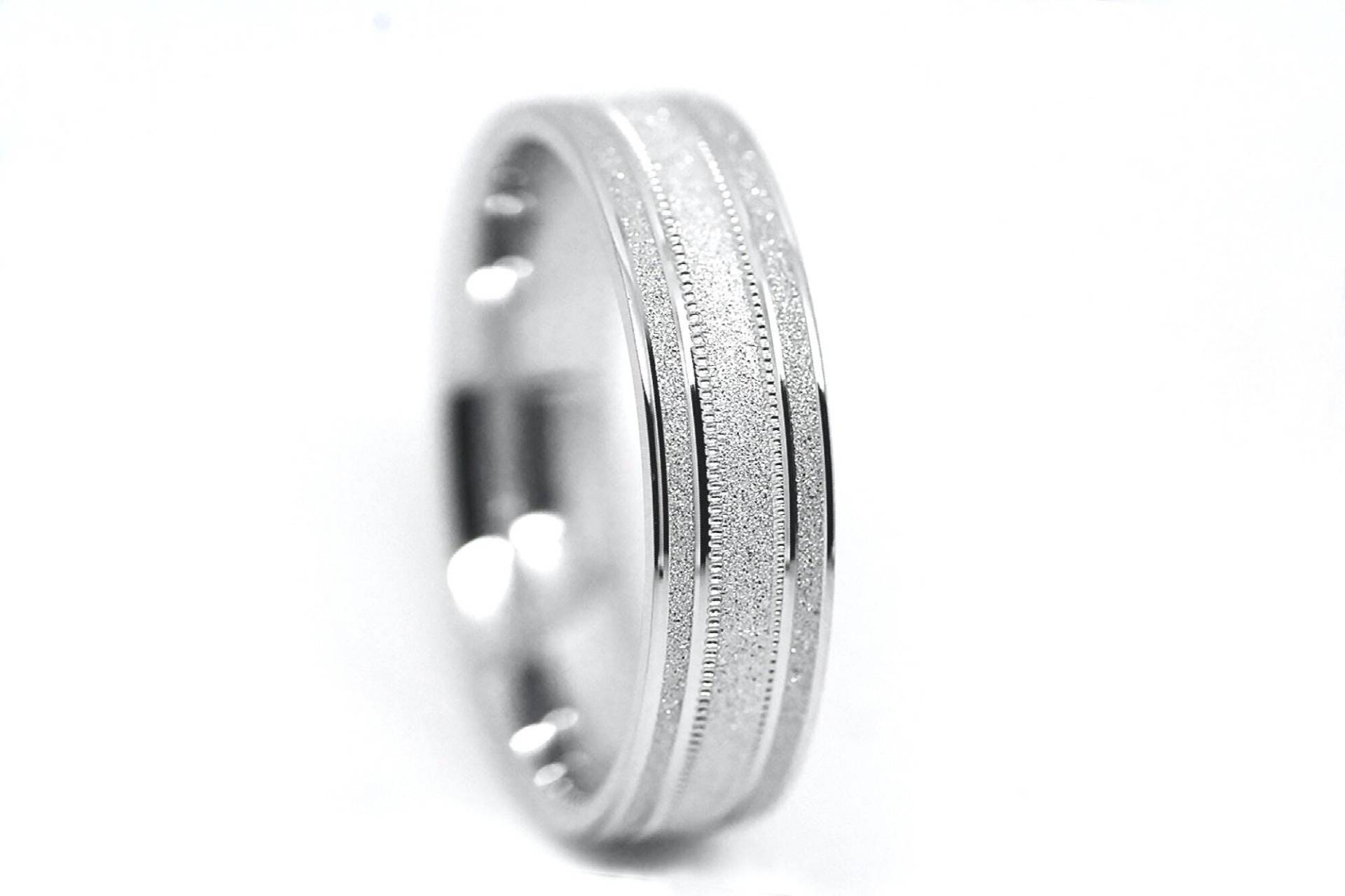 6 Mm 925 Sterling Silber Ring Männer & Frauen Glitzernder Ehering Strukturierter Herrenring Verlobungsring von AlexisTreasury