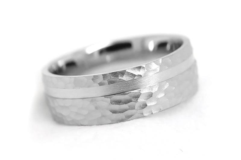 7 Mm 925 Sterling Silber Gehämmert Ehering Für Männer & Frauen, Herren Silberring Verlobungsring Jahrestag Geschenk Versprechen von AlexisTreasury