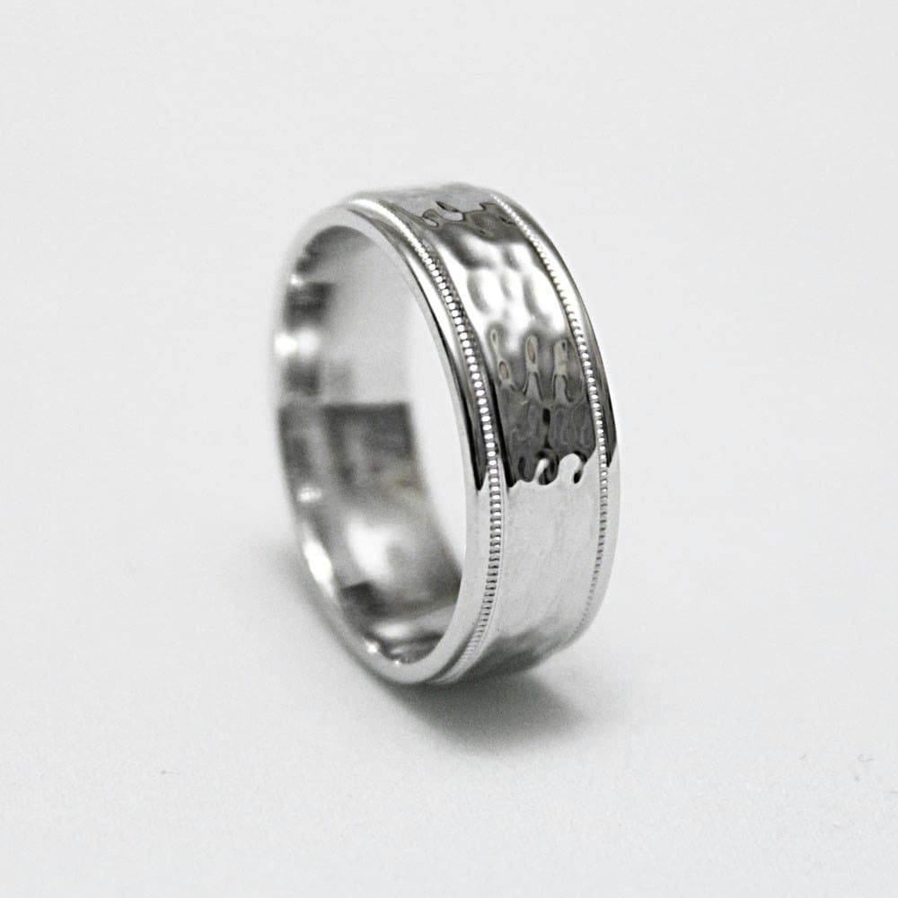 7 Mm 925 Sterlingsilberring, Gehämmerter Ring Für Männer & Frauen Hochglanzpoliert, Personalisierte Gravur, Herrenverlobungsring von AlexisTreasury