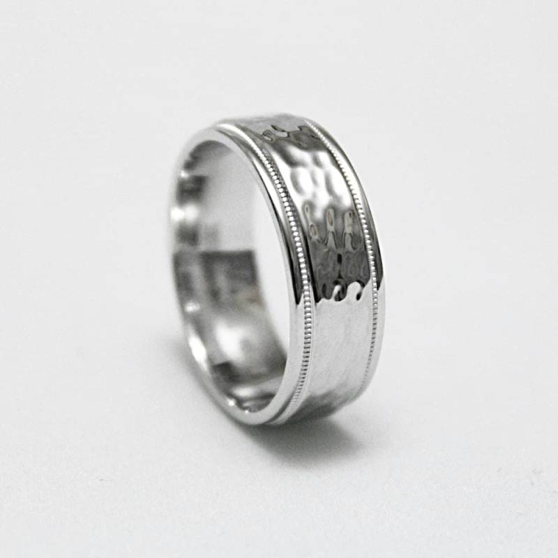 7 Mm 925 Sterlingsilberring, Gehämmerter Ring Für Männer & Frauen Hochglanzpoliert, Personalisierte Gravur, Herrenverlobungsring von AlexisTreasury