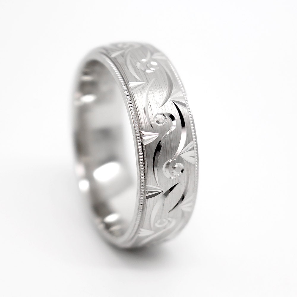 7 Mm 925Er Silber Herren Ehering Und Frauen Handgefertigte Filigrane Antike Versprechen Verlobungsring von AlexisTreasury