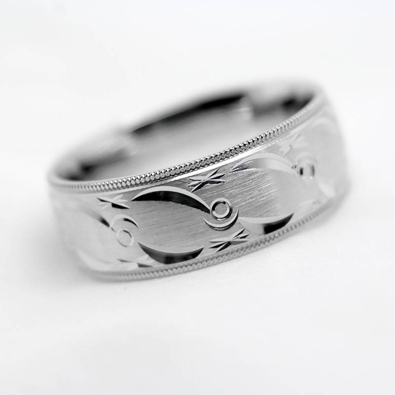 8 Mm 925 Sterling Silber Herren Ehering Frauen Filigran Herren-Verlobungsring Jahrestag Geschenk von AlexisTreasury