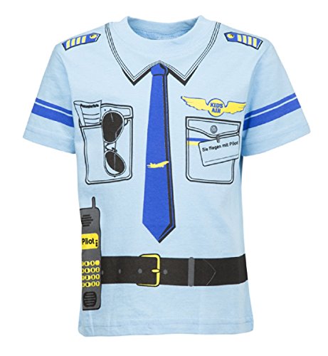 Kinder Uniform T-Shirt Pilot blau Größen 92-98 von Alfa Company