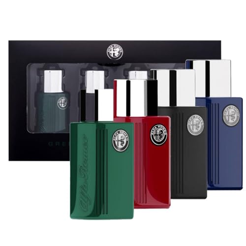 Alfa Romeo Geschenkset Herren Green Black Blue Red Düfte Eau De Toilette Spray 4 x 15 ml von Alfa Romeo